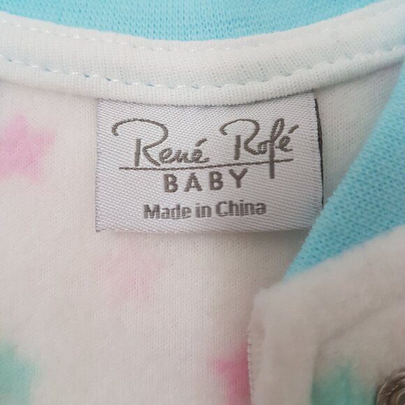 Rene Rofe Baby 0-3 Months Girls White/Turquoise One Pc Outfit - NWT - Picture 4 of 5